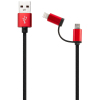 Кабель USB MicroUSB Red Line LX01 с адаптером Lightning 1м Черный