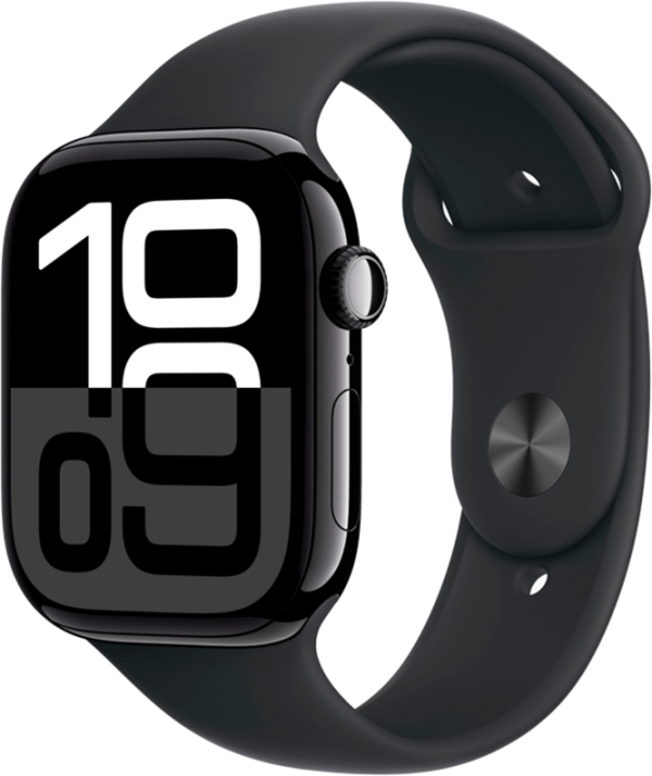 

Умные часы Apple, Черный;jet black, Watch Series 10 46mm GPS Jet Black Aluminium Case Sport Band Black M/L