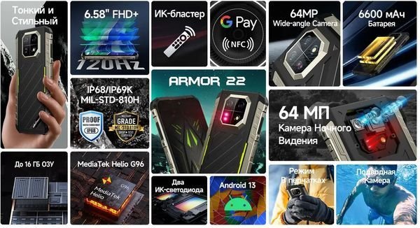 Ulefone Armor 22 8/256Gb Black