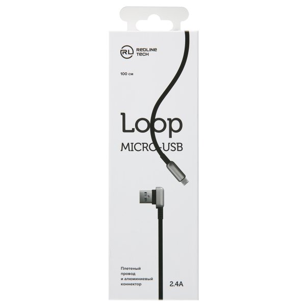 Кабель USB MicroUSB Red Line Loop 1м Черный