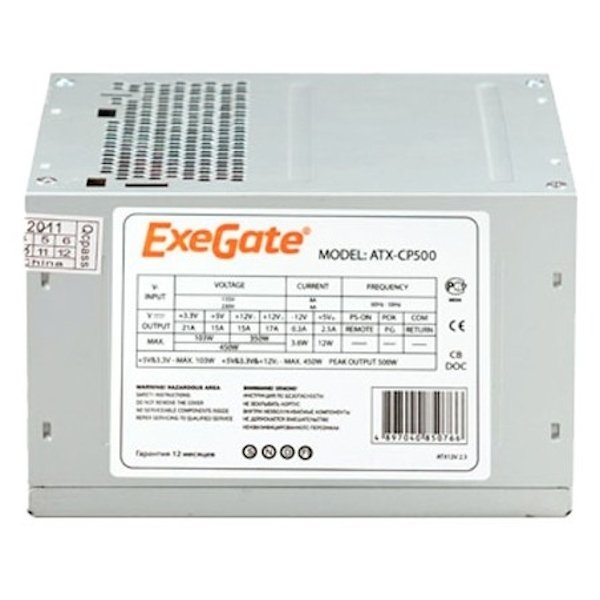 Блок питания ExeGate ATX-CP500 EX219457RUS 500W