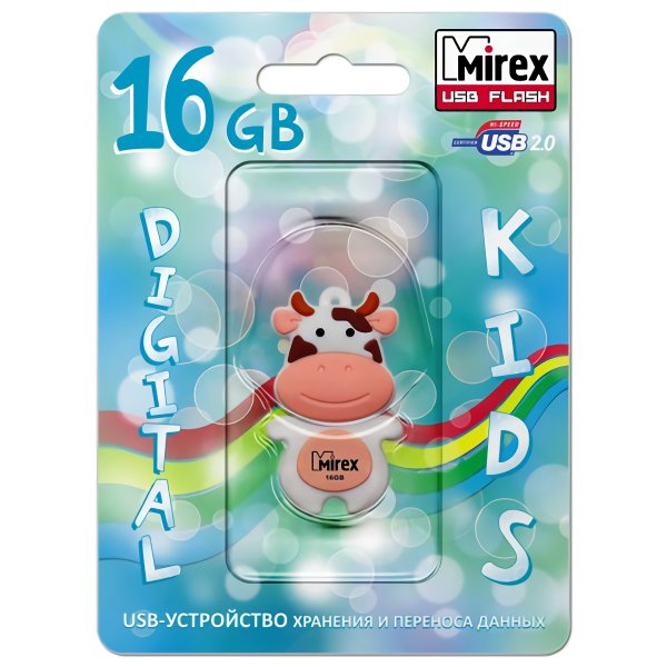 Флешка Mirex Cow USB 2.0 13600-KIDCWP16 16Gb Белая