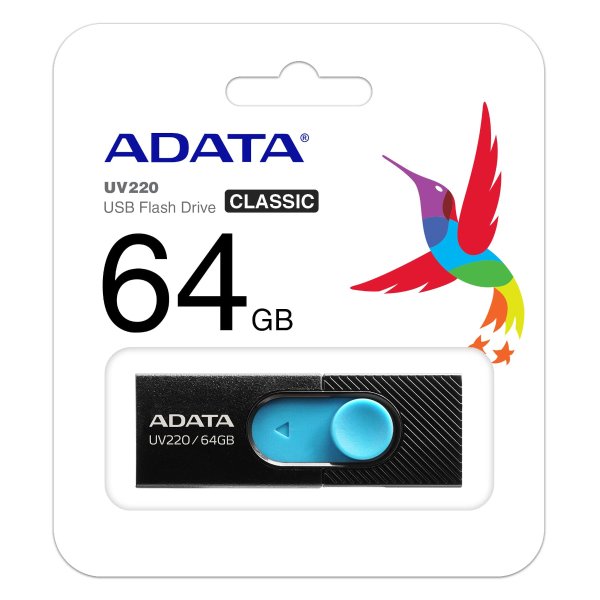 Флешка Adata UV220 USB 2.0 AUV220-64G-RBKBL 64Gb Черная