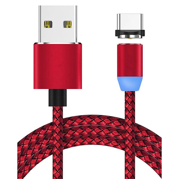 Кабель USB Type-C DC Magnetic магнитный Красный