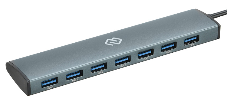 Разветвитель USB Digma HUB-7U3.0-UC-G  Серый