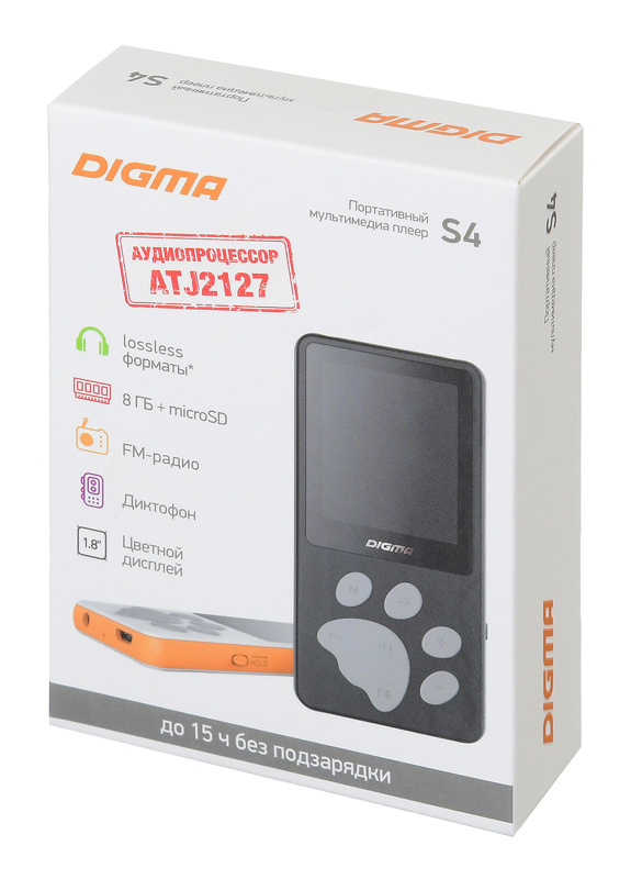 Плеер Hi-Fi Flash Digma S4 8Gb Черный