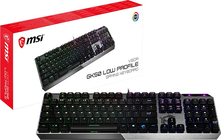 Клавиатура MSI VIGOR GK50 LOW PROFILE RU Черная (S11-04RU225-GA7)