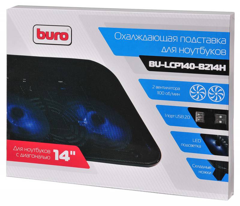 Подставка для ноутбука Buro BU-LCP140-B214H 14 Черная