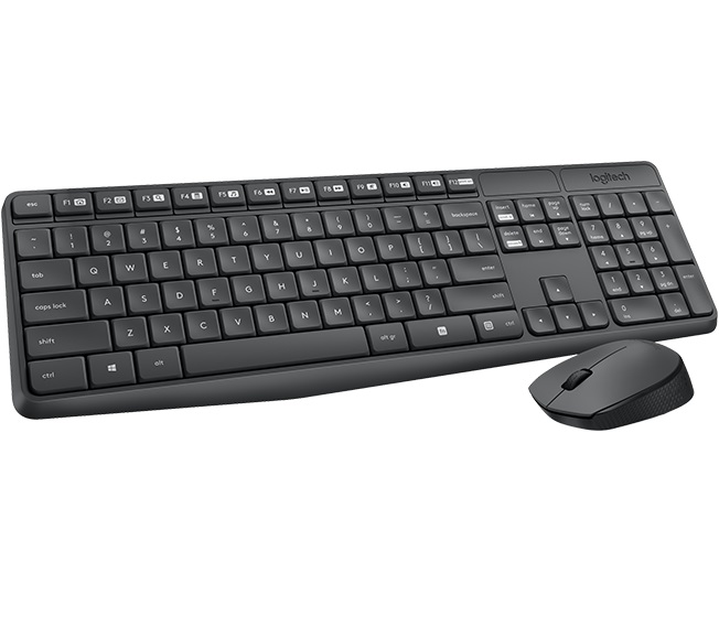 Комплект (клавиатура+мышь) Logitech MK235 USB беспроводной Серый