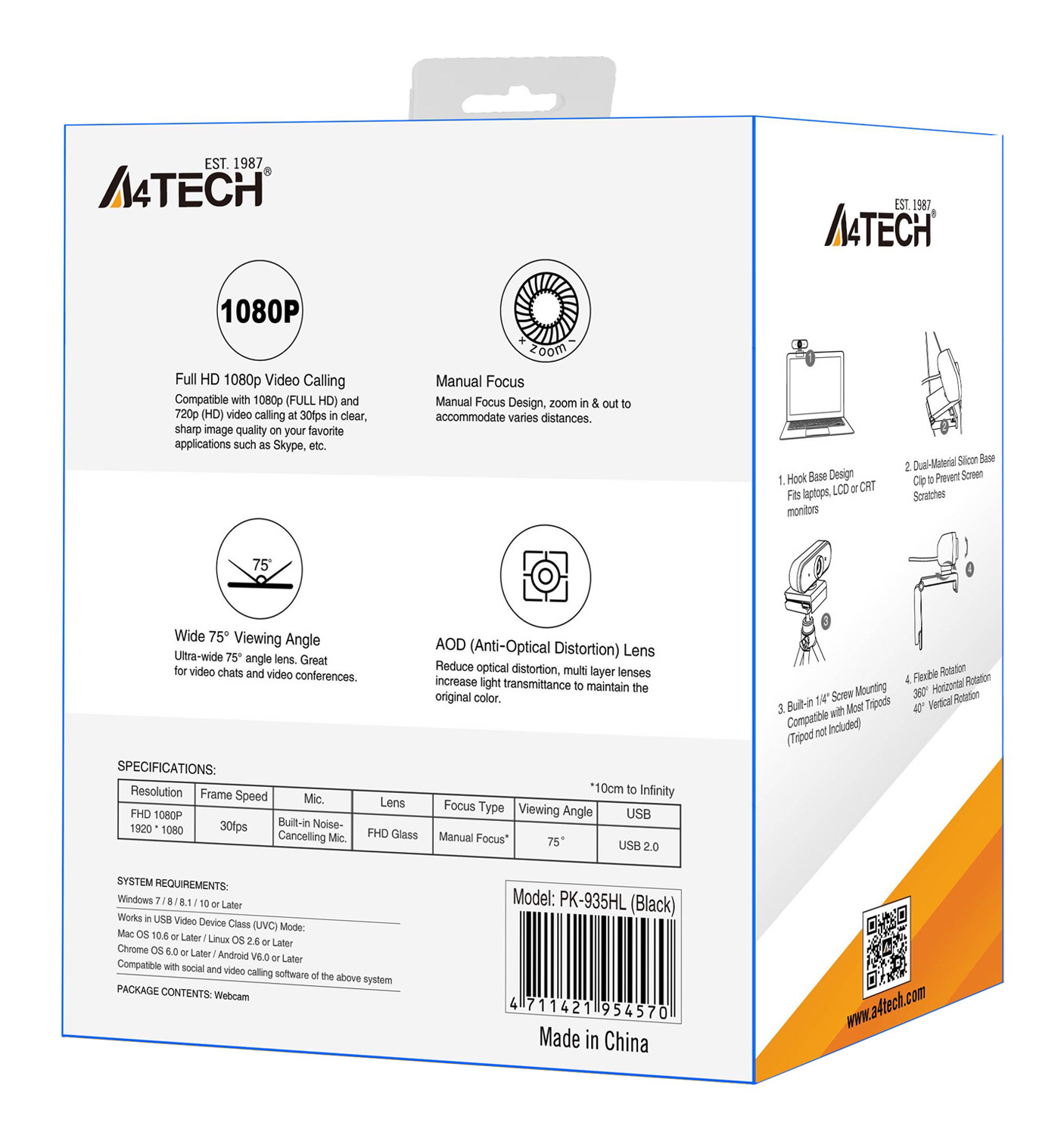 Web-камера A4Tech PK-935HL