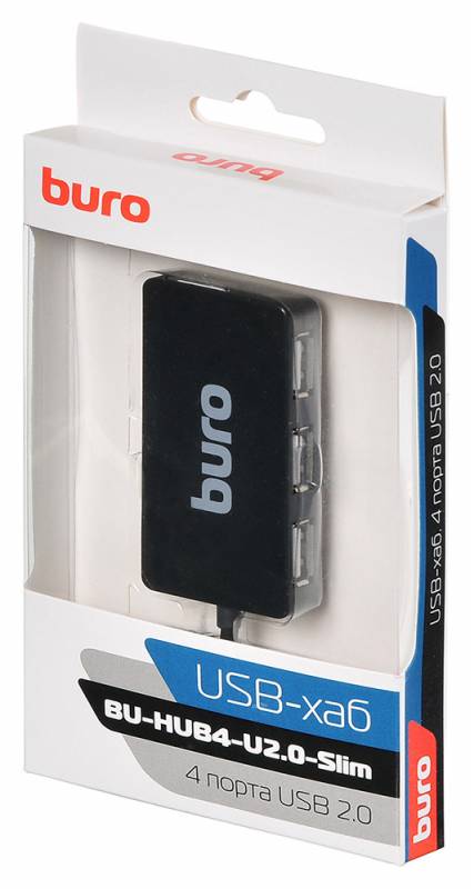 Разветвитель USB Buro BU-HUB4-U2.0-SLIM