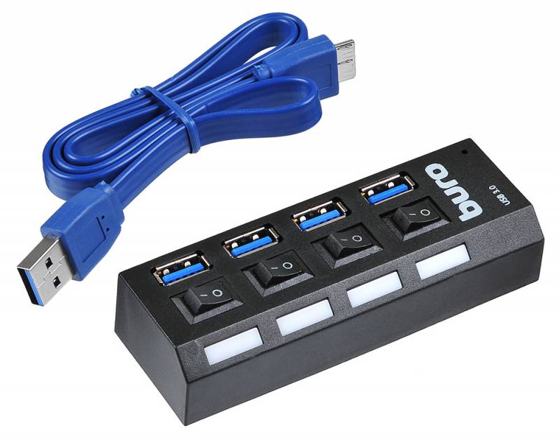 Разветвитель USB Buro BU-HUB4-U3.0-L