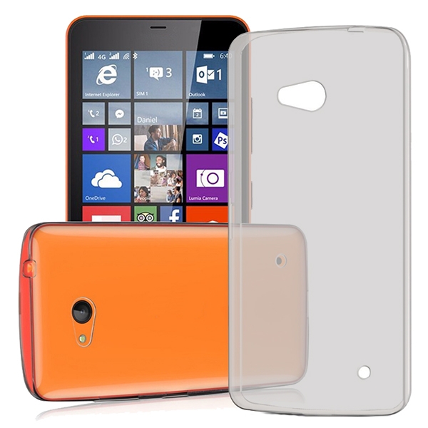 Силиконовый чехол для Microsoft Lumia 640 TPU 0.5mm серый глянцевый