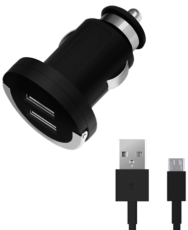 Автомобильное зарядное устройство Deppa 2 USB 2.1A Black (11206)