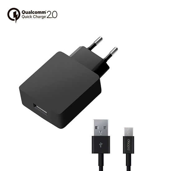 Сетевое зарядное устройство Deppa Ultra QuickCharge 2.0 Black (11375)