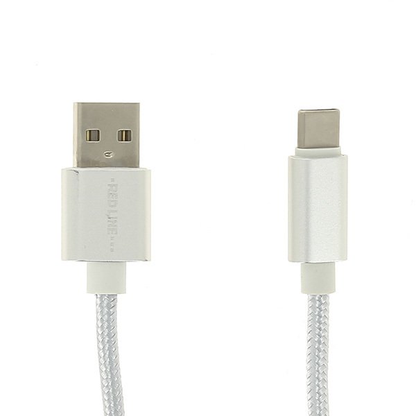 Кабель USB Type-C Red Line 2A - 2.0 в переплете 1м Белый