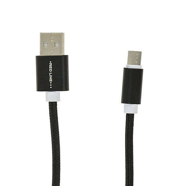 Кабель USB Type-C Red Line 2A - 2.0 в переплете 1м Черный