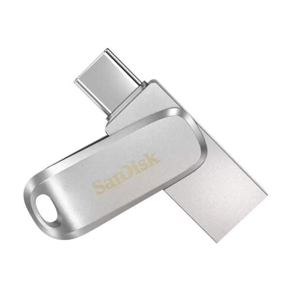 Флешка SanDisk Ultra Dual Drive Luxe 128Gb SDDDC4-128G-G46 Серебряная