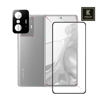 Бронекит 2 стекла для Xiaomi Redmi Note 11T Pro Krieger (1 дисплей + 1 камера)