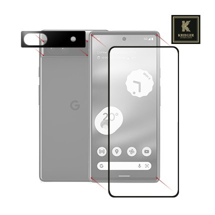 Бронекит 2 стекла Google Pixel 6A Krieger Черное