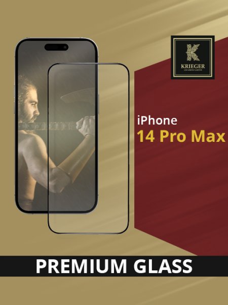 Защитное стекло для Apple iPhone 14 Pro Max Krieger Черное