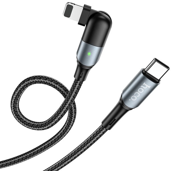 Кабель USB Type-C Lightning Hoco U100 1.2м Черный