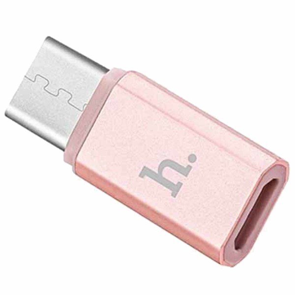 Переходник MicroUSB - USB Type-C Hoco Розовое золото