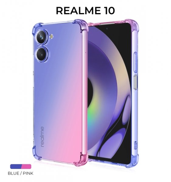 Силиконовый чехол для Realme 10 4G Krieger Mix 1.5мм противоударный Сине розовый