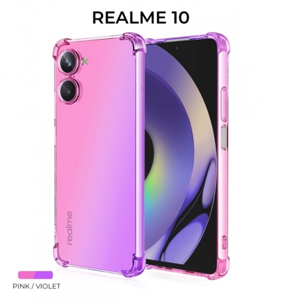 Силиконовый чехол для Realme 10 4G Krieger Mix 1.5мм противоударный Розово фиолетовый