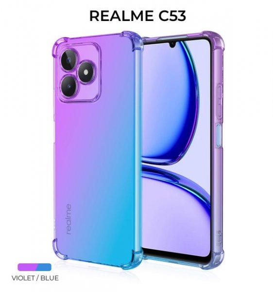 Силиконовый чехол для Realme C53 Krieger Mix 1.5мм противоударный Фиолетово-синий