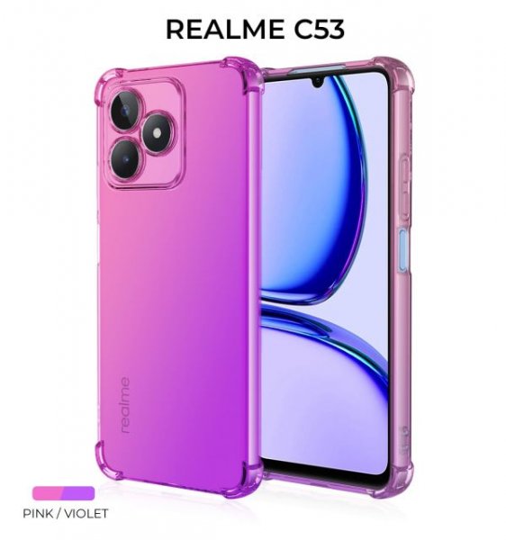 Силиконовый чехол для Realme C53 Krieger Mix 1.5мм противоударный Розово-фиолетовый