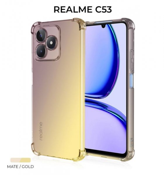 Силиконовый чехол для Realme C53 Krieger Mix 1.5мм противоударный Матово-золотой