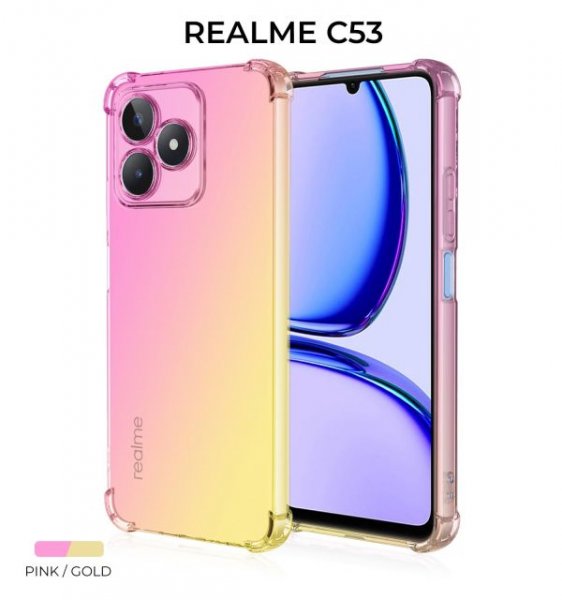 Силиконовый чехол для Realme C53 Krieger Mix 1.5мм противоударный Розово-золотой