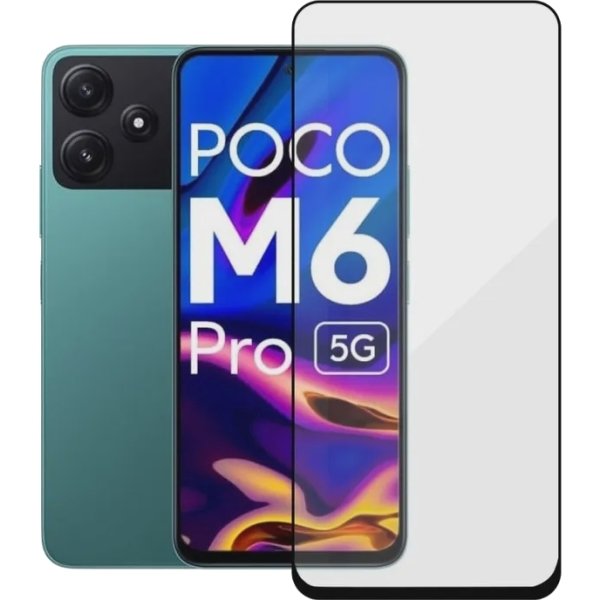 Защитное стекло для Xiaomi Poco M6 Pro Mietubl Full Screen Full Glue Черное