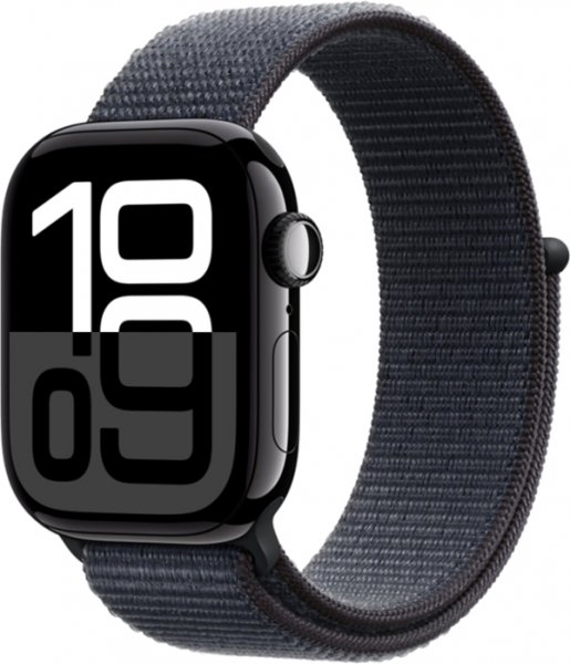 Apple Watch Series 10 GPS+Cellular 42mm Jet Black Aluminium Case Sport Loop Black