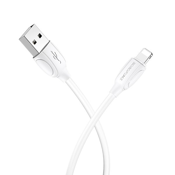 Кабель USB для Apple Lightning Borofone BX19 TPU 1м Белый