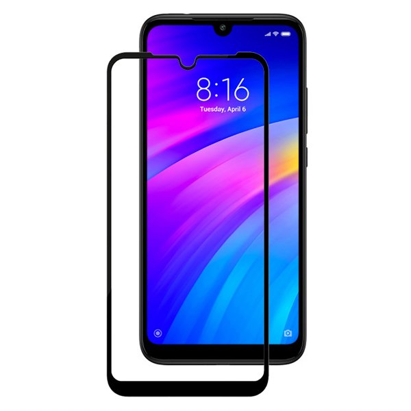 Защитное стекло для Xiaomi Redmi 7 Glass Pro Full Screen Glue 3D Черное ТП