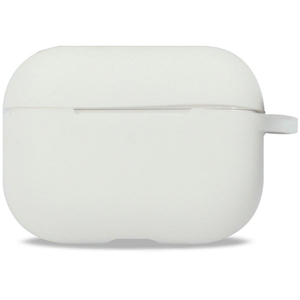 Силиконовый чехол для Apple AirPods Pro TPU Вид 1 с карабином Белый