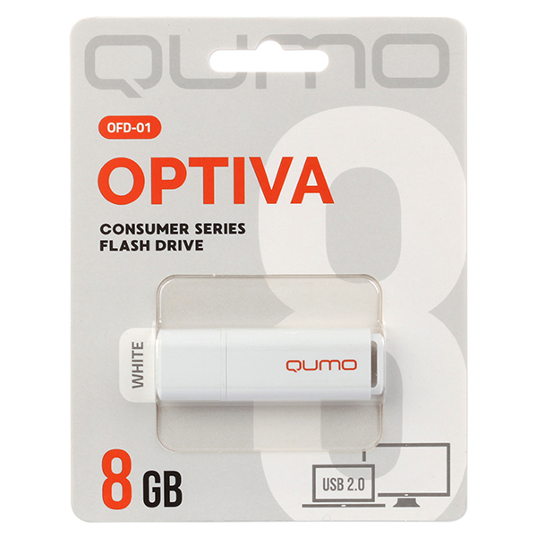 Флешка Qumo Optiva 01 QM8GUD-OP1-WHITE 8Gb Белая