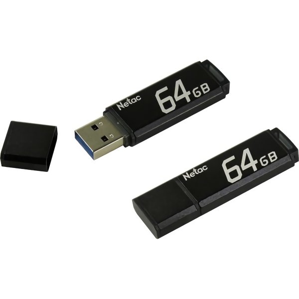 Флешка Netac U351 USB 3 0 NT03U351N-064G-30BK 64Gb Черная