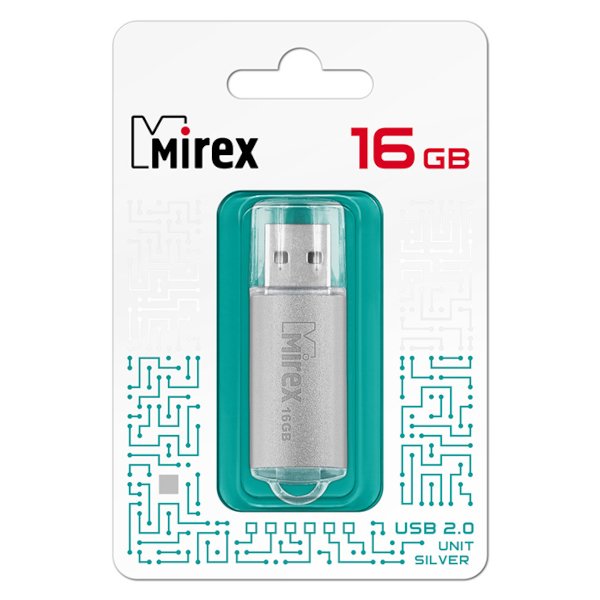 Флешка Mirex Unit USB 2.0 13600-FMUUSI16 16Gb Серебристая