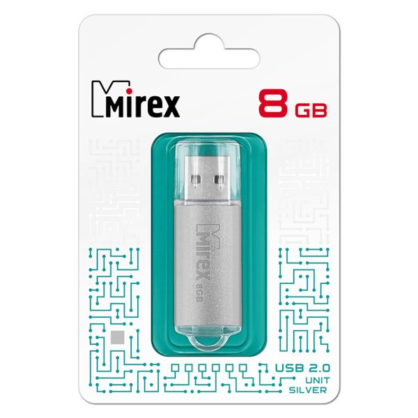 Флешка Mirex Unit USB 2.0 13600-FMUUSI08 8Gb Серебристая