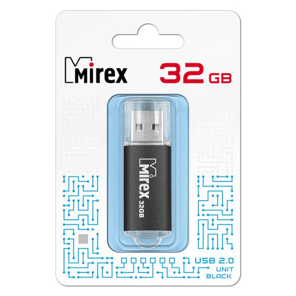 Флешка Mirex Unit USB 2.0 13600-FMUUND32 32Gb Черная