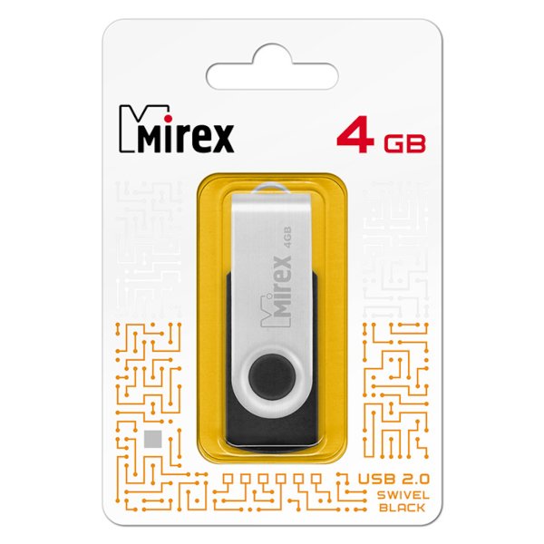 Флешка Mirex Swivel USB 3.0 13600-FMURUS04 4Gb Черная