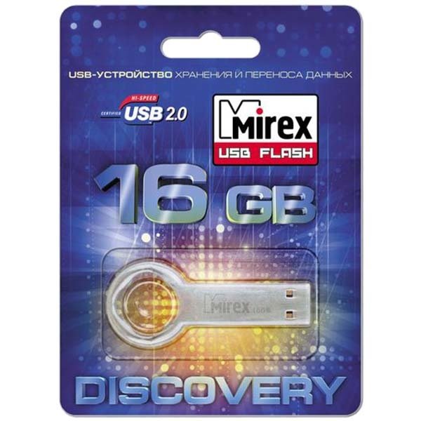 Флешка Mirex Round Key USB 2.0 13600-DVRROK16 16Gb Серебристая