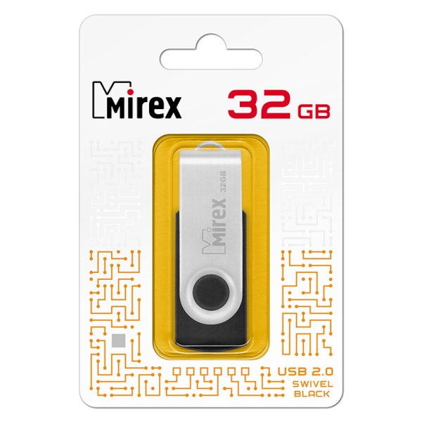 Флешка Mirex Swivel USB 2.0 13600-FMURUS32 32Gb Черная