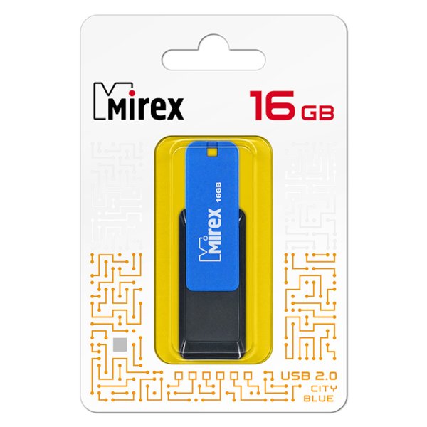 Флешка Mirex City USB 2.0 13600-FMUCIB16 16Gb Синяя