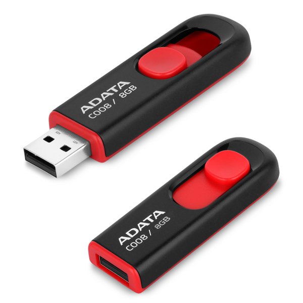 Флешка Adata C008 USB 2.0 AC008-8G-RKD 8Gb Черная