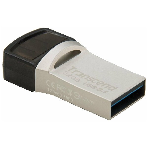 Флешка Transcend JetFlash 890S USB 3.1 TS32GJF890S 32Gb Серебристая