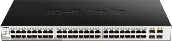 Коммутатор D-Link DGS-1210-52MP ME DGS-1210-52MP ME B1A 48G 4SFP 48PoE 370W